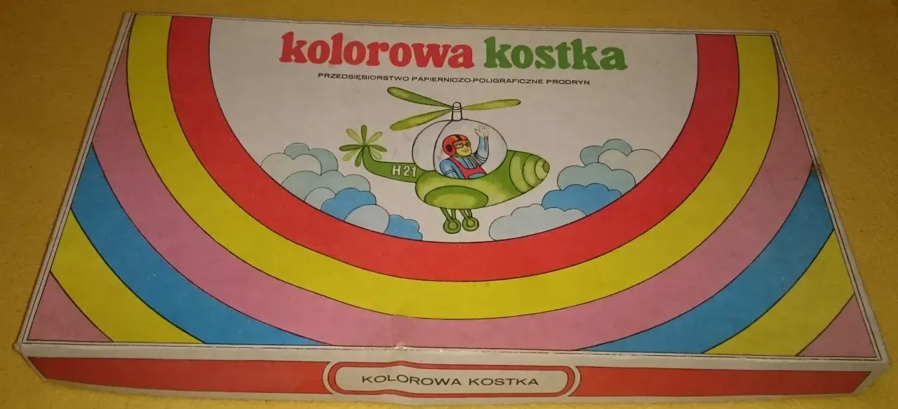 Gra planszowa kolorowa kostka - edukacyjna zabawa dla dzieci, która rozwija umiejętności kolorów