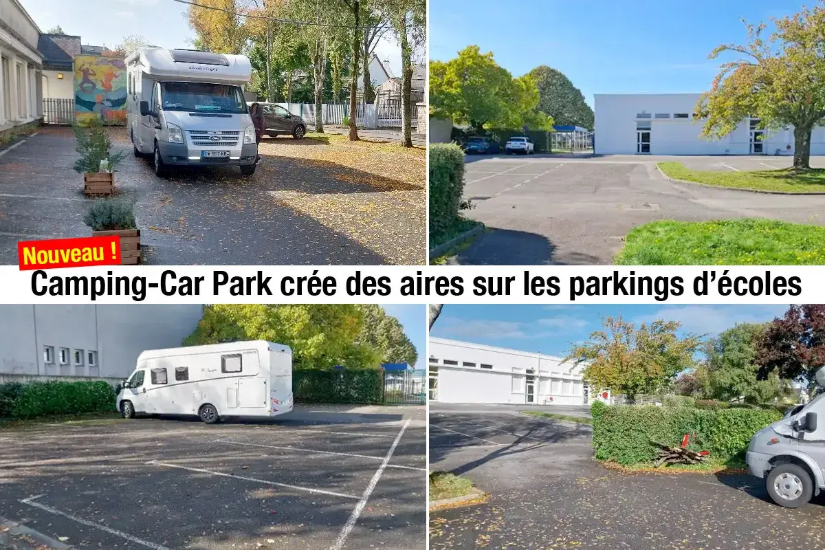 Camping-Car Park crée des aires sur les parkings d'écoles. La liste des aires camping-car park s'agrandit avec ces nouveaux emplacements.