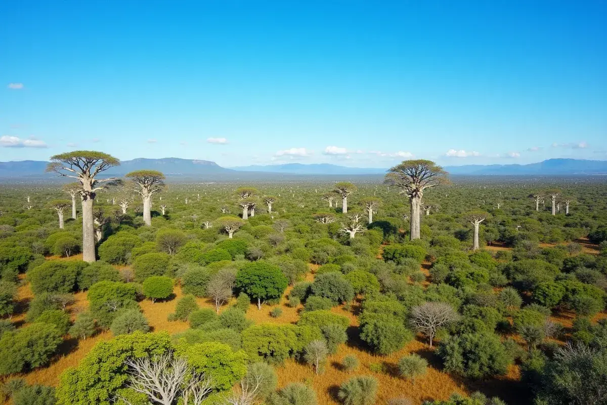 Aleja Baobabów na Madagaskarze. Kiedy jechać? Najlepiej w porze suchej, od kwietnia do października, by podziwiać te majestatyczne drzewa na tle błękitnego nieba.