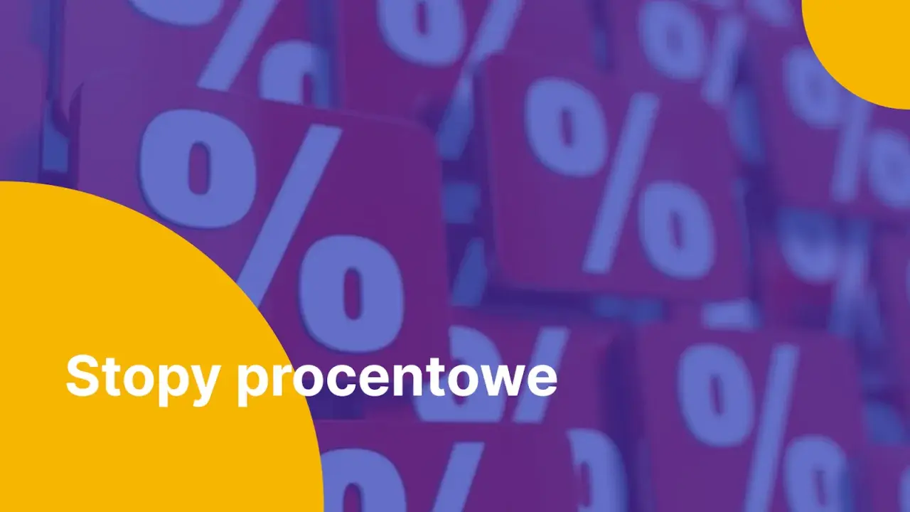 Stopy procentowe w Polsce – tło z symbolami procentów.