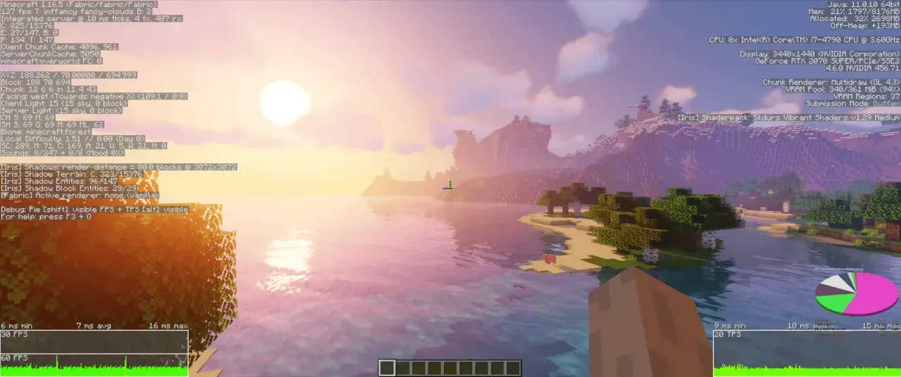 Minecraft z shaderami Sildurs Vibrant. Zobacz, jak wgrać shadery do MC, by uzyskać taki widok!