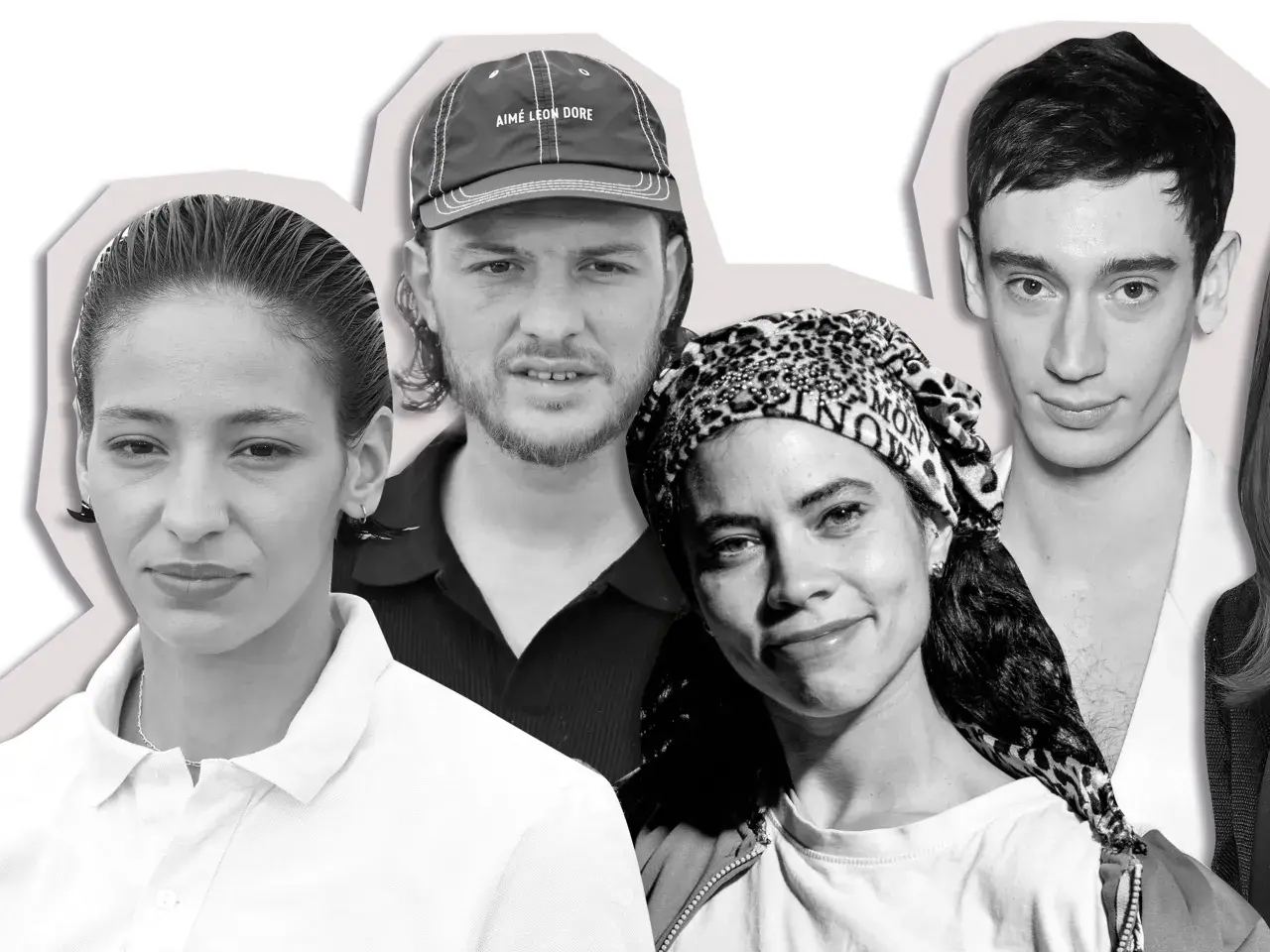 Distribution de portraits de quatre personnes, un homme avec une casquette, une femme souriante, un jeune homme et une femme au premier plan.
