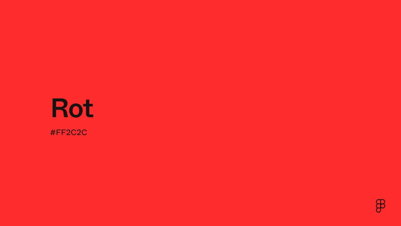 Ein leuchtendes Rot mit dem Hex-Code #FF2C2C. Diese Farbe strahlt Energie und Leidenschaft aus.