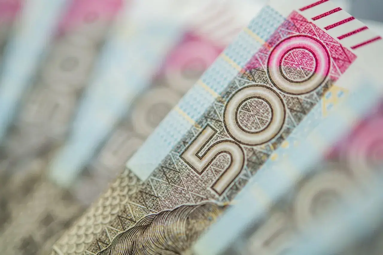Zbliżenie na banknot 500 zł. Taka kwota to już spory kosiniakowy zapas na drobne przyjemności.