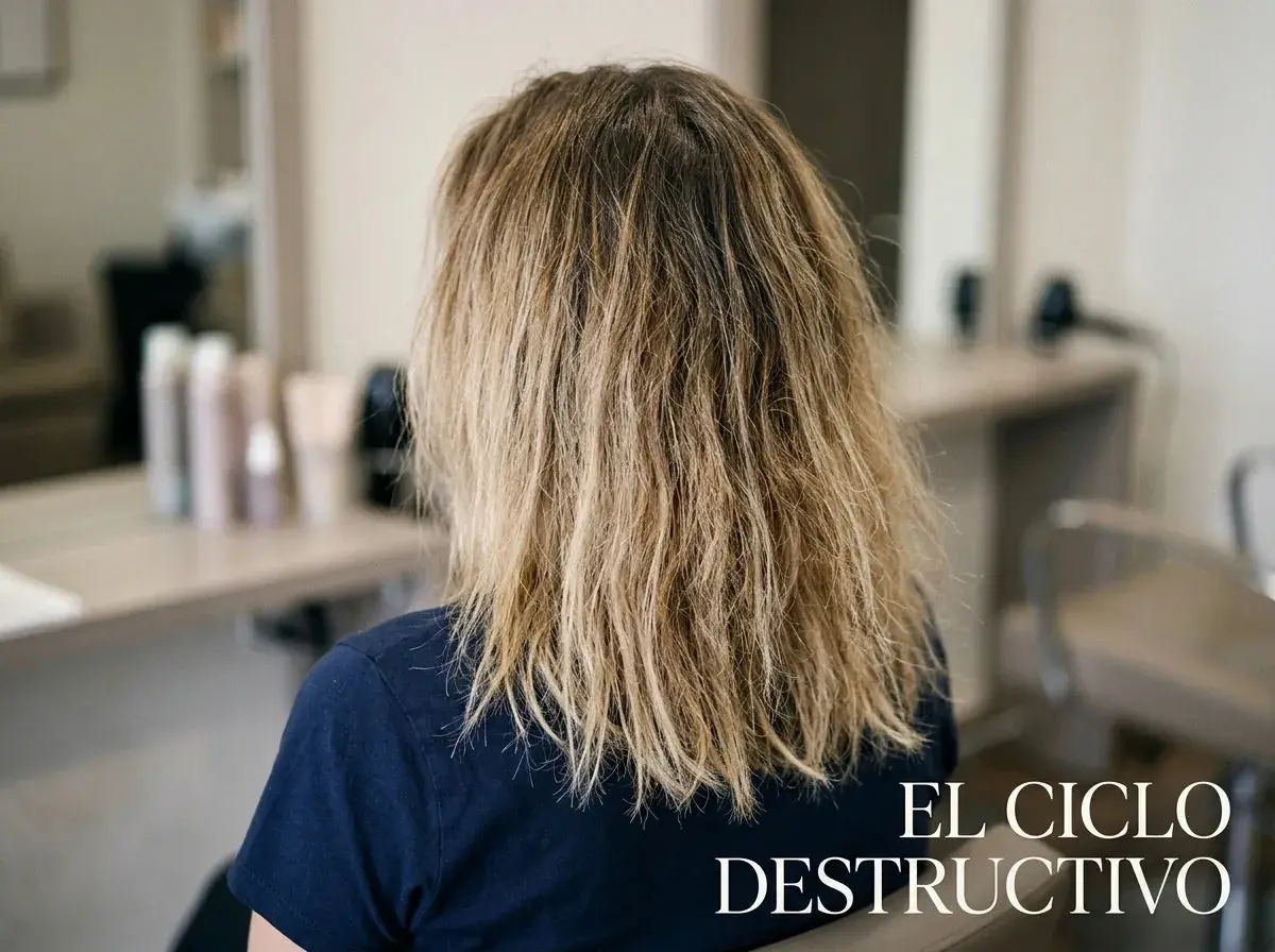Cabello dañado y seco, buscando soluciones para el pelo quemado.