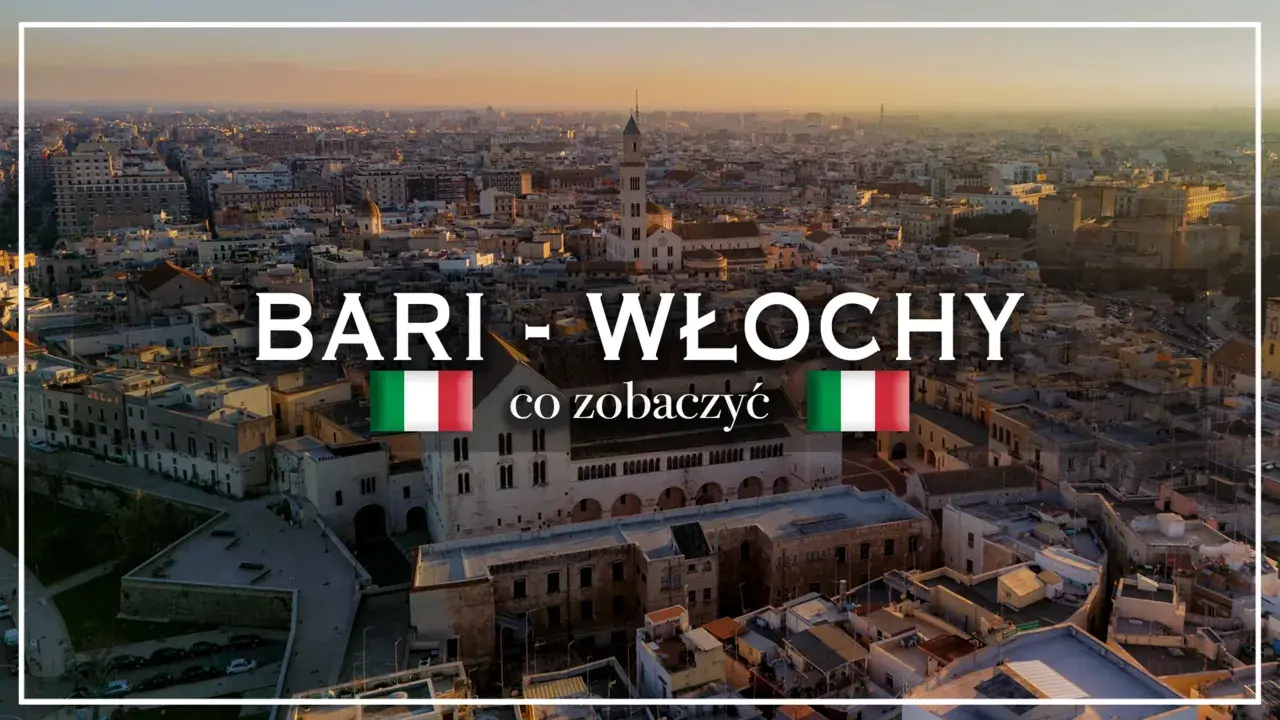 Widok na Bari we Włoszech. Poznaj bari atrakcje, od starówki po nowoczesne budynki, w blasku zachodzącego słońca.