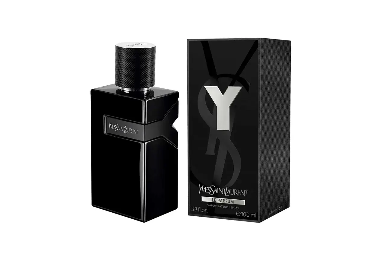 Elegancki flakon i pudełko perfum Yves Saint Laurent Y Le Parfum 100ml w kolorze czarnym.
