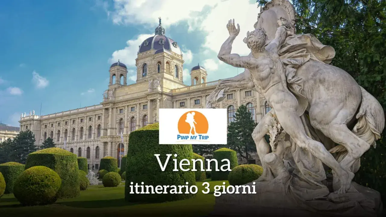 Statua imponente e edificio storico a Vienna. Un'idea per il tuo itinerario Vienna 3 giorni.