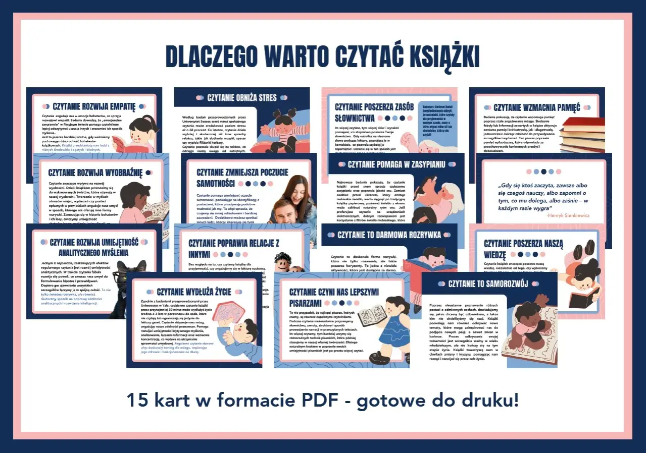 Dlaczego warto czytać książki, które wywołały kontrowersje społeczne? Plakat z 15 kartami PDF.
