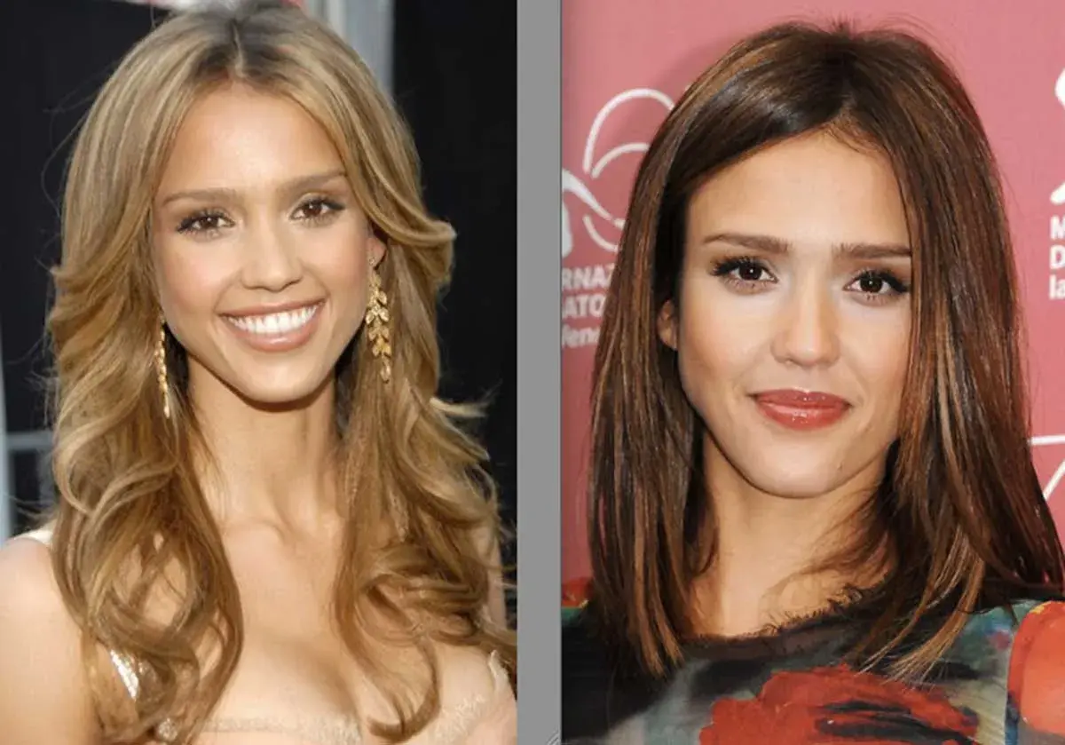 Jessica Alba con pelo rubio y castaño. ¿Qué color de pelo me favorece?