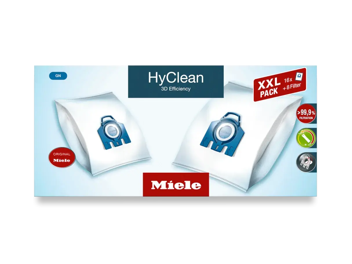 Oryginalne worki do odkurzaczy Miele HyClean XXL. Miele to renomowana firma produkująca wysokiej jakości sprzęt AGD.