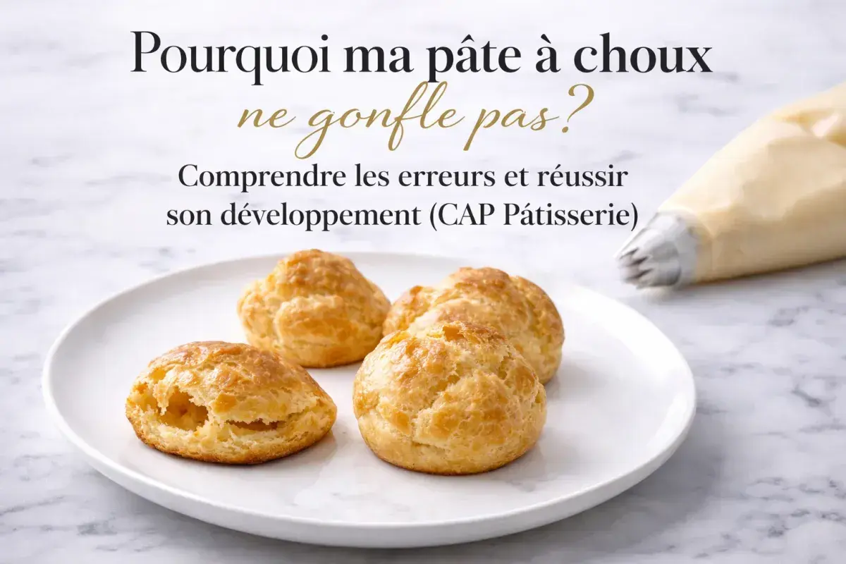 Pâte à choux ratée ? Comprendre les erreurs pour réussir son développement, une fiche technique CAP Pâtisserie.