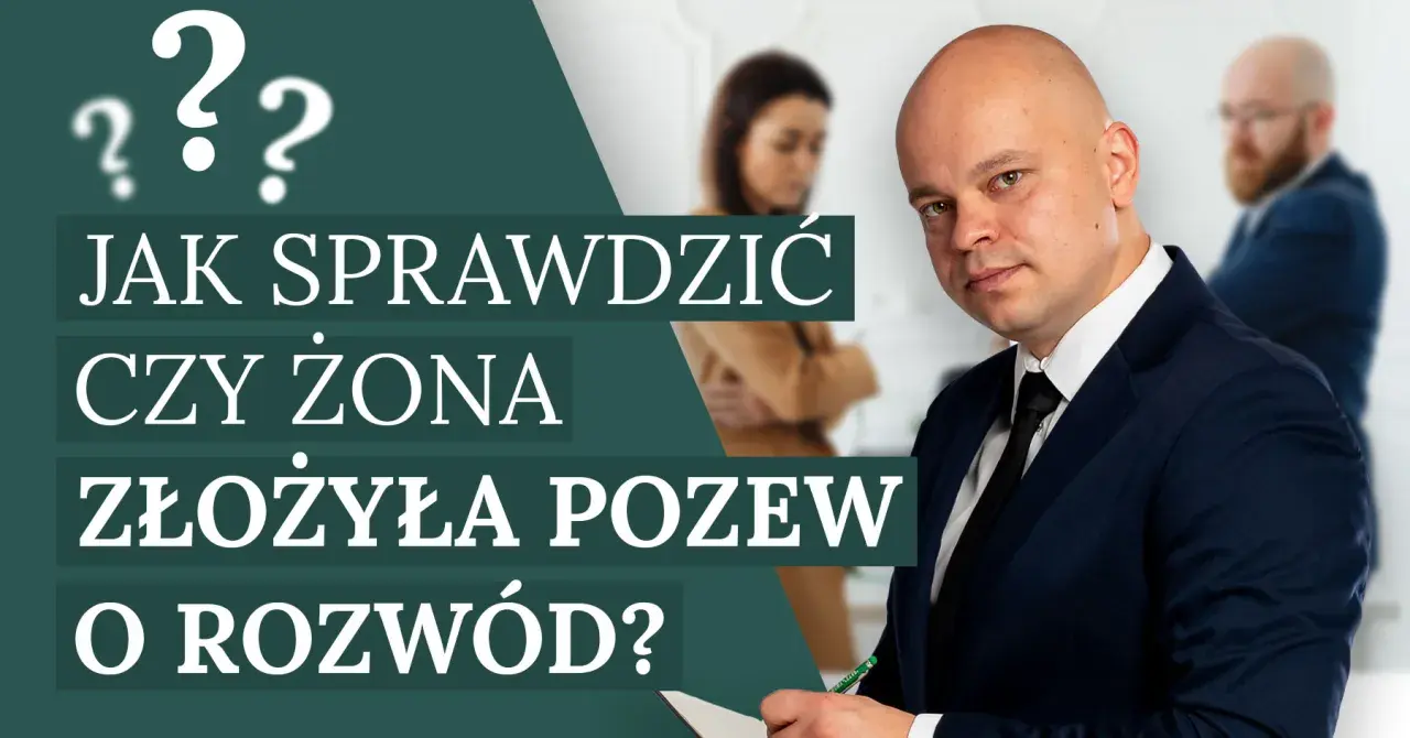 Jak sprawdzić czy żona złożyła pozew o rozwód? Mężczyzna w garniturze i para w tle.