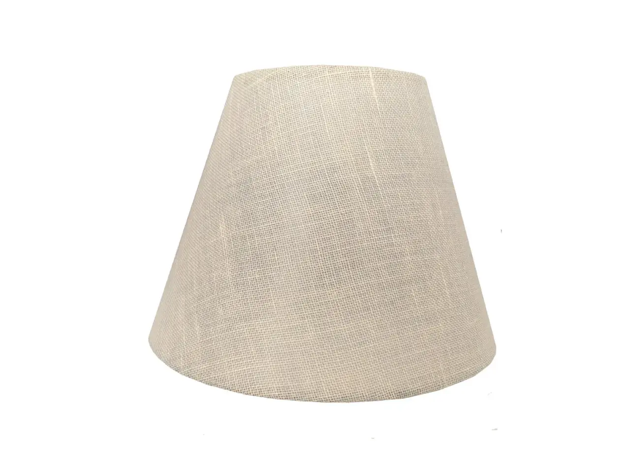 Pantallas cónicas para lámparas, de tela beige, con textura de lino, ideales para dar un toque cálido y elegante a tu hogar.