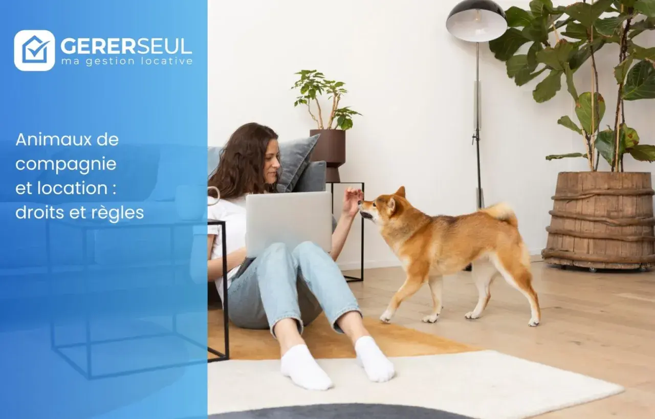 Une femme avec son chien, sujet de l'expulsion locataire avec animaux. Droits et règles de la location.