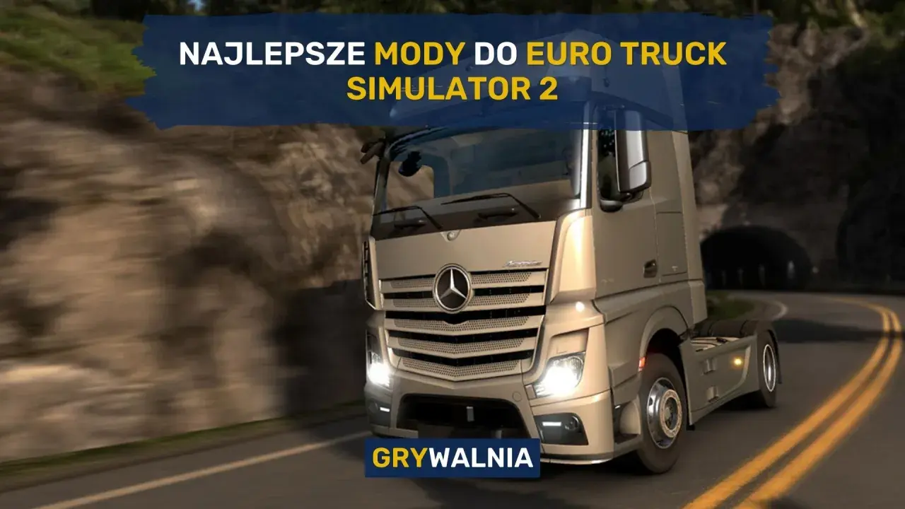 Ciężarówka Mercedes-Benz Actros na krętej drodze, najlepsze mody do ETS2.