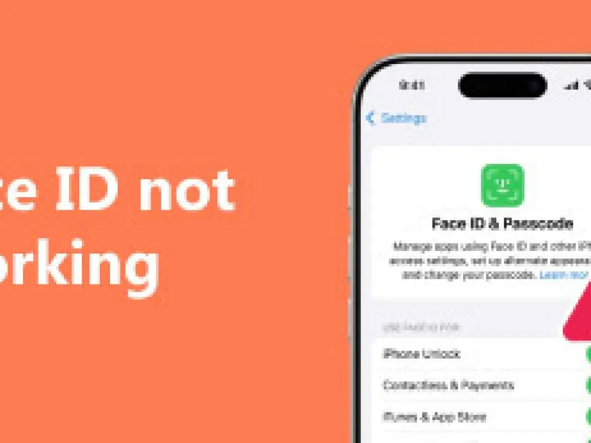 Ekran iPhone'a pokazuje, że Face ID nie działa.
