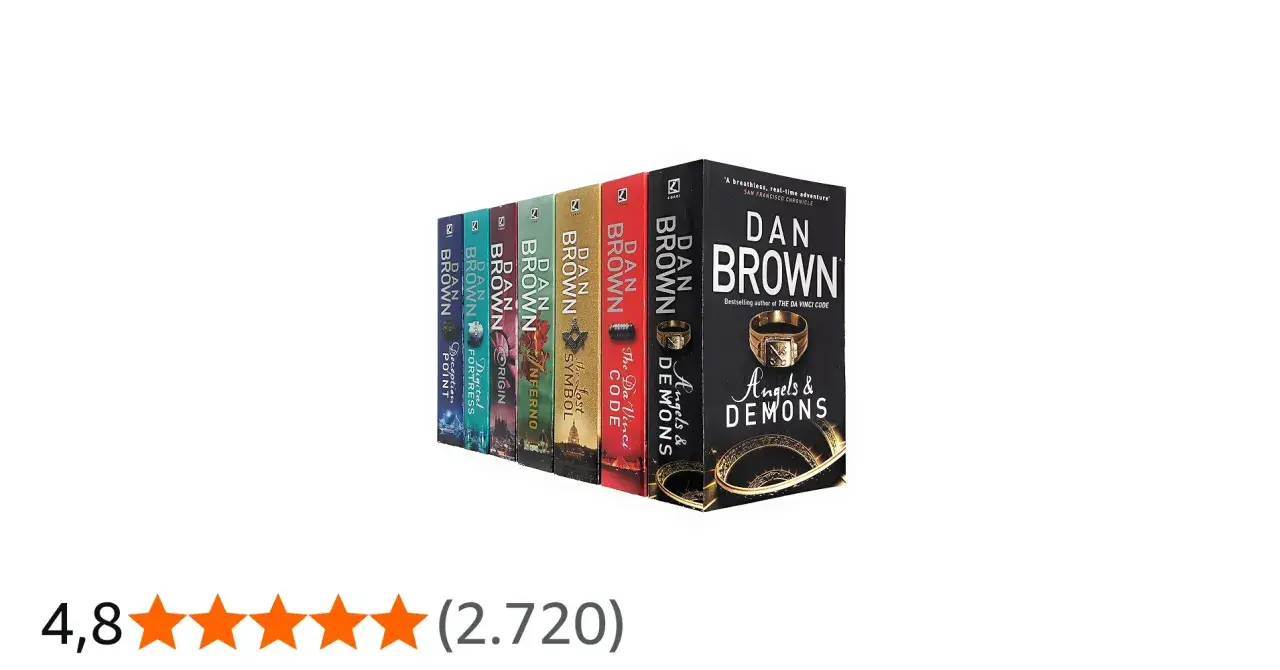 Dan Brown Robert Langdon 6-teilige Buchreihe, darunter "Inferno" und "The Da Vinci Code".