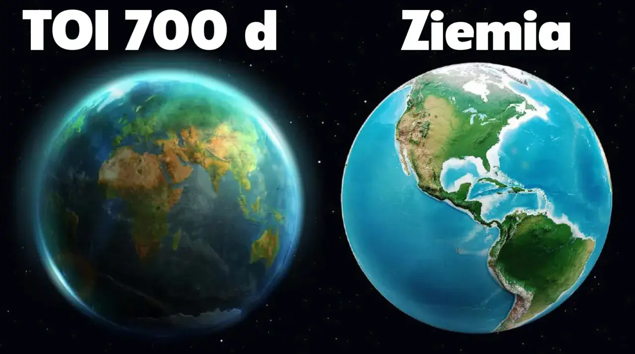 TOI 700 d, planeta podobna do ziemi, obok Ziemi.