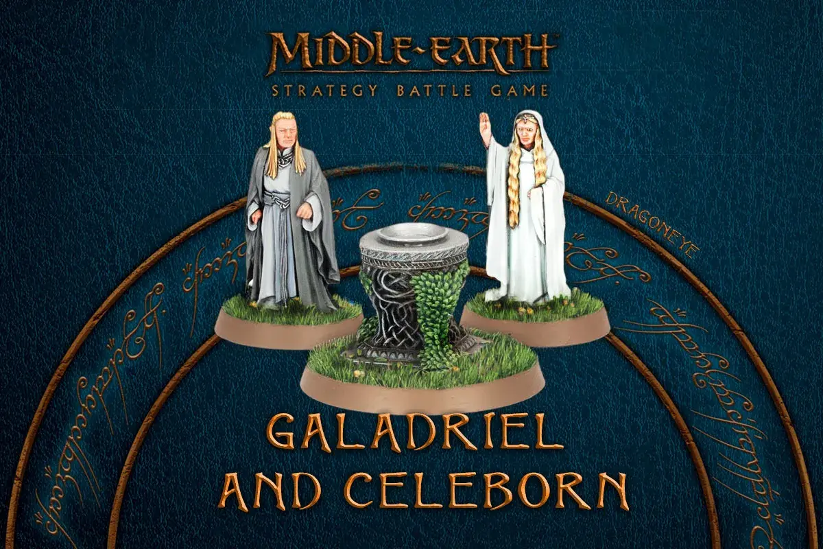 Galadriela i Celeborn, postacie z gry strategicznej Middle-earth, gotowi do bitwy.