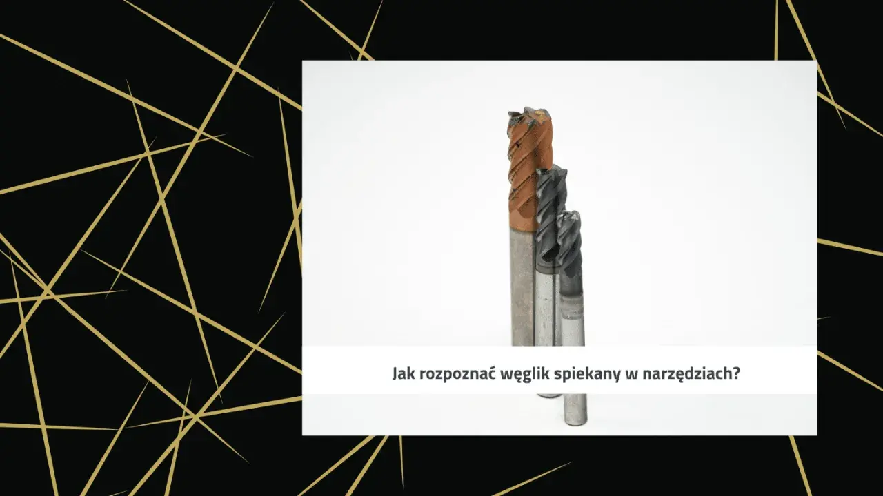 Trzy frezy metalowe, jeden z brązową powłoką. Dowiedz się, jak rozpoznać węglik spiekany w narzędziach.