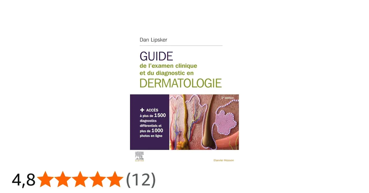Guide de l'examen clinique et du diagnostic en dermatologie, avec accès à plus de 1500 diagnostics différentiels et 1000 photos en ligne.