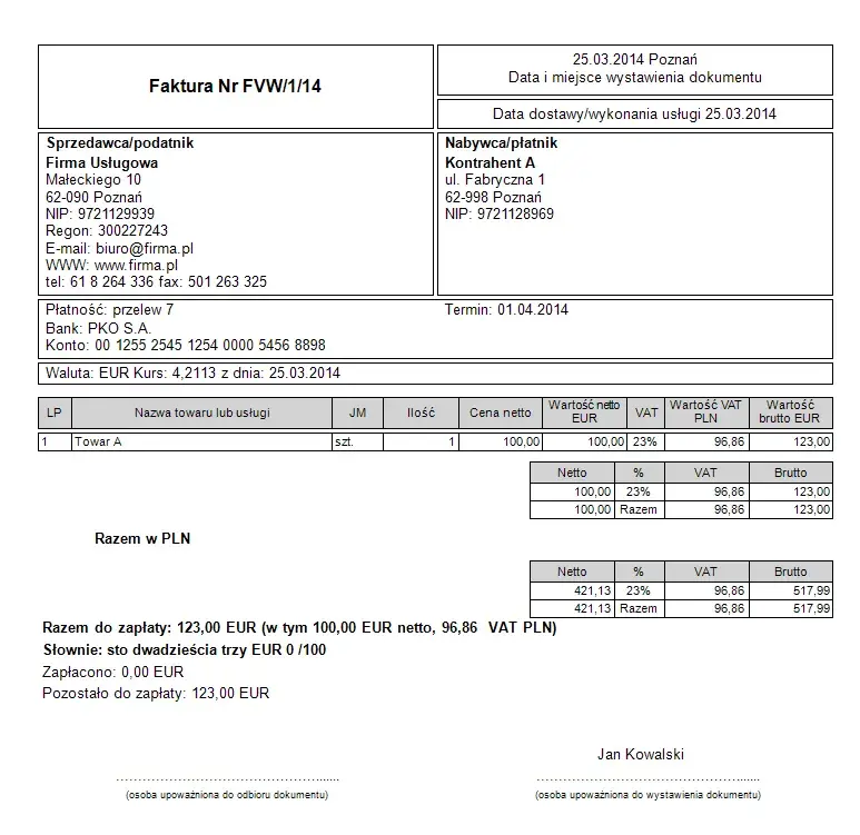 Przeliczanie faktur w euro na PLN: kursy VAT i PIT/CIT - poradnik
