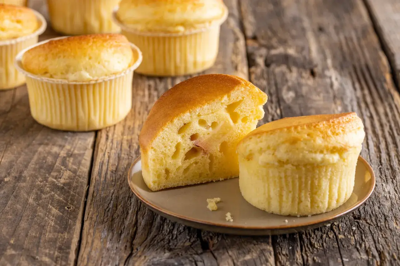 Muffin in friggitrice ad aria morbidissimi, con un interno soffice e dorato. Perfetti per una colazione o merenda golosa.