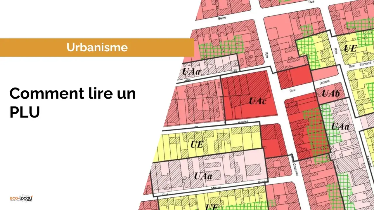 Plan de zonage urbain coloré avec des zones (UAa, UAb, UAc, UE) et des rues.