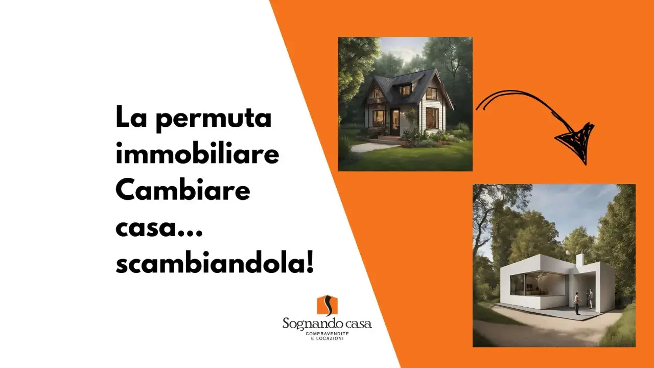 La permuta immobiliare per cambiare casa scambiandola. Due case, una tradizionale e una moderna, suggeriscono un acquisto con permuta.