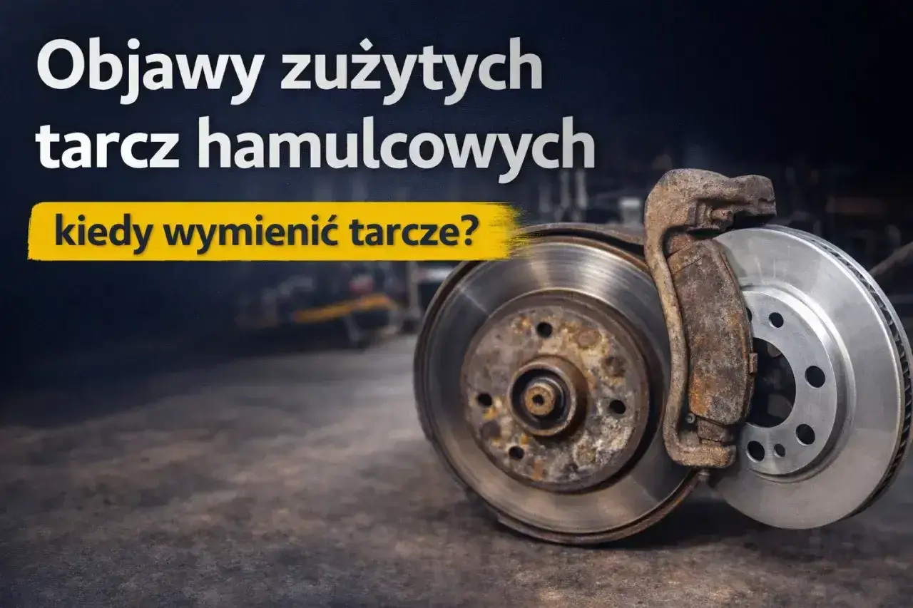 Objawy zużytych tarcz hamulcowych i kiedy je wymienić. Widoczne są stare, zardzewiałe i nowe tarcze hamulcowe.