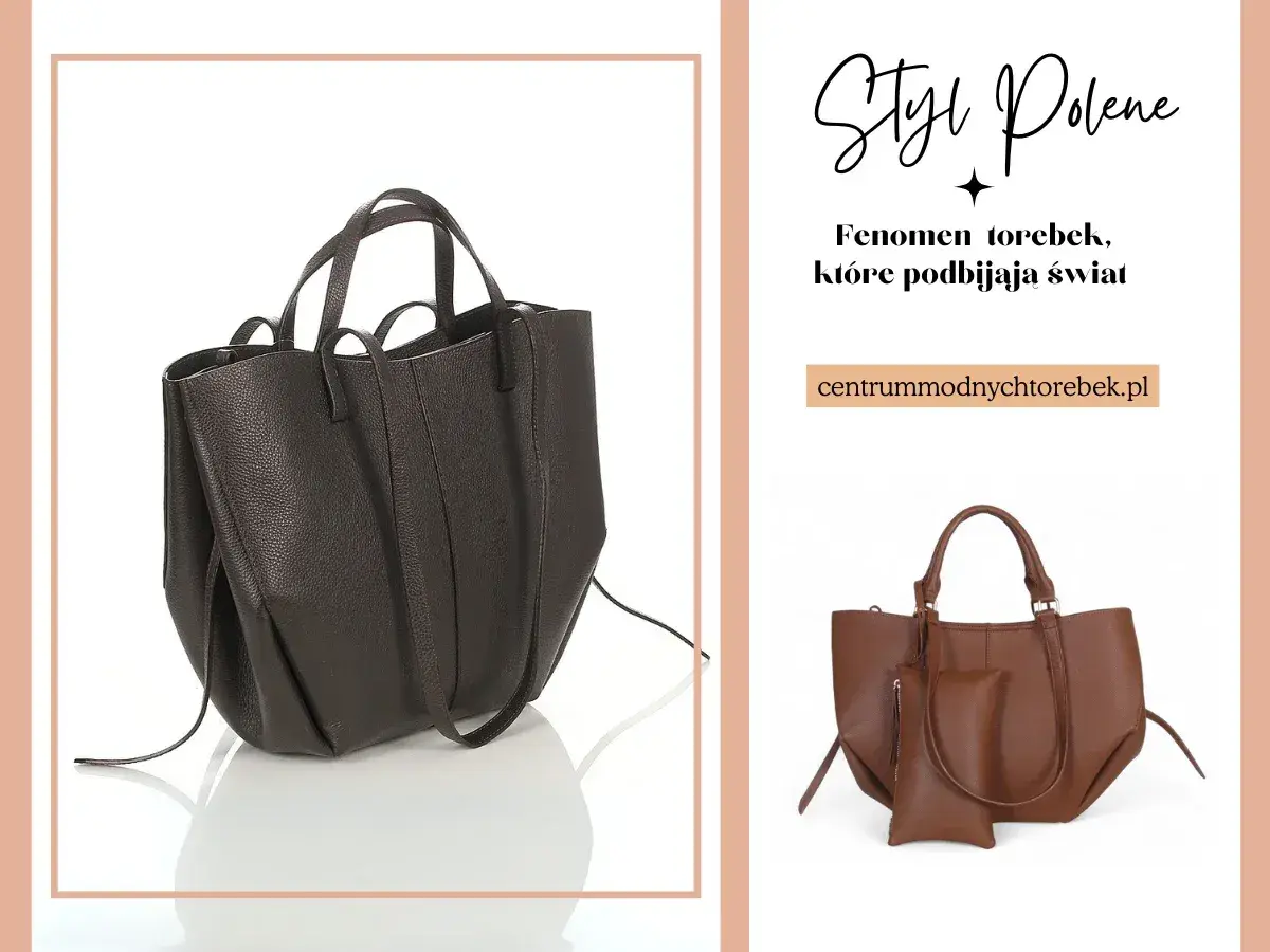 Eleganckie włoskie marki torebek, które podbijają świat. Brązowa shopperka i mniejsza torebka na ramię.