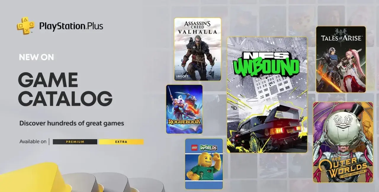 Odkryj setki gier w PlayStation Plus Extra! Assassin's Creed Valhalla, NFS Unbound i inne czekają.