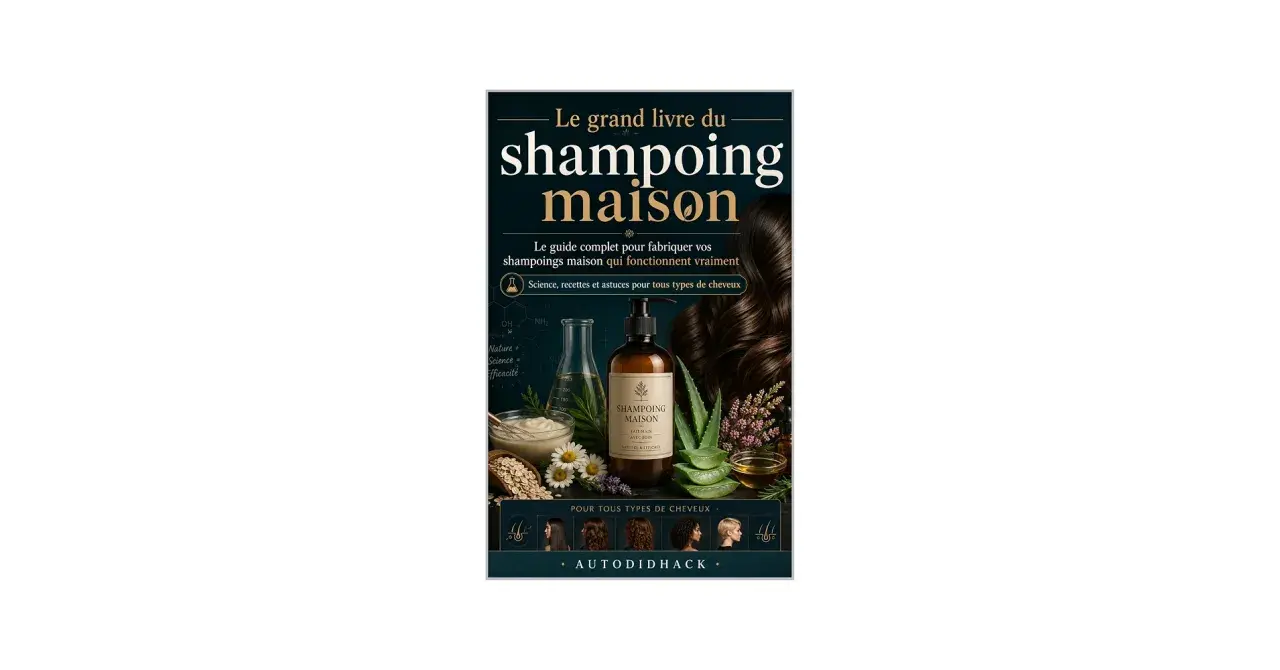 Le grand livre du shampoing maison : guide complet pour fabriquer vos shampoings maison, science, recettes et astuces pour tous types de cheveux.