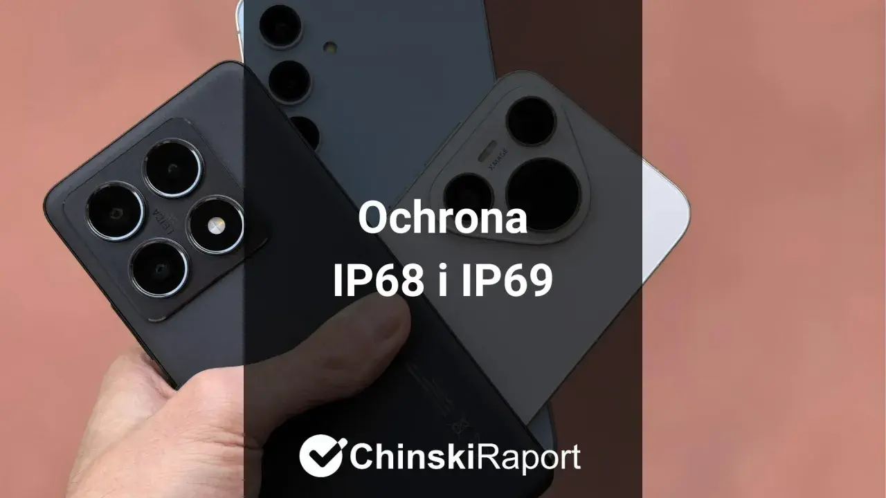 Dowiedz się, co oznacza ochrona IP68 i IP69 w smartfonach. Zdjęcie przedstawia tył kilku nowoczesnych telefonów z widocznymi modułami aparatów.