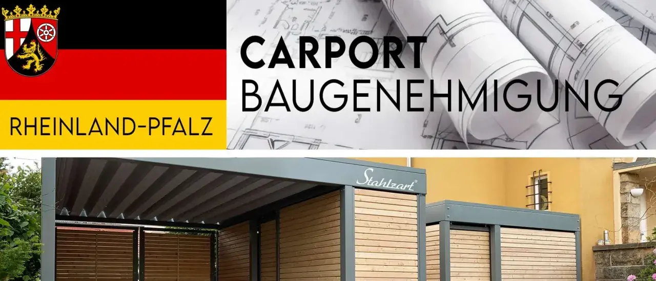 Rheinland-Pfalz: Baupläne für Carports. Erfahren Sie, ab wann man eine Baugenehmigung benötigt. Moderne Holz-Metall-Konstruktion.