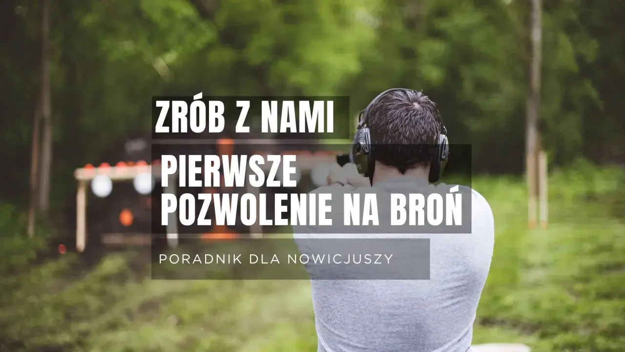 Strzelec na strzelnicy, który stara się o pierwsze pozwolenie na broń. Dowiedz się, kto wydaje pozwolenie na broń.