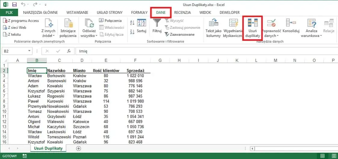Jak usunąć powtarzające się dane w Excelu: 5 skutecznych metod