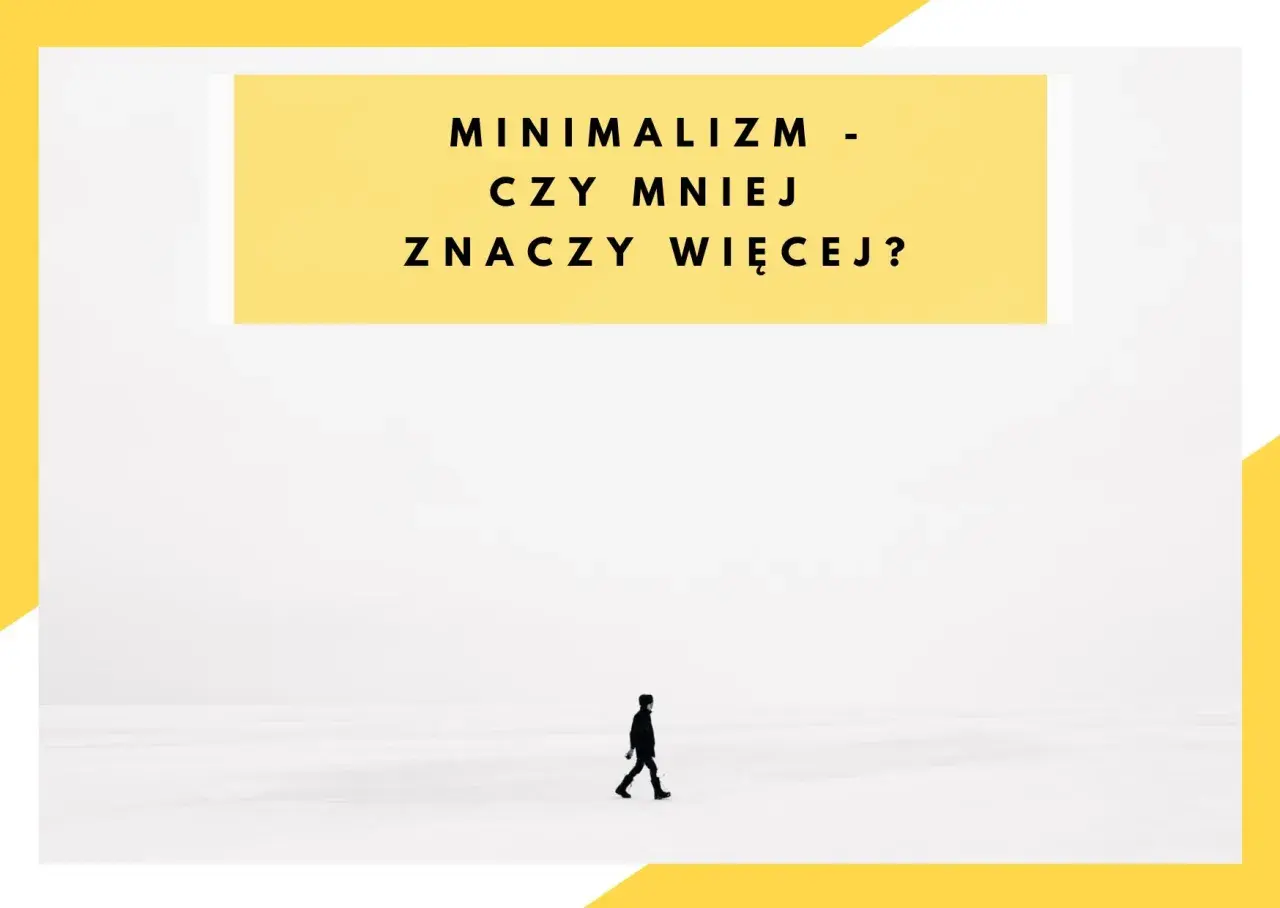 Minimalizm - czy mniej znaczy więcej? Samotna postać na pustej, białej przestrzeni.