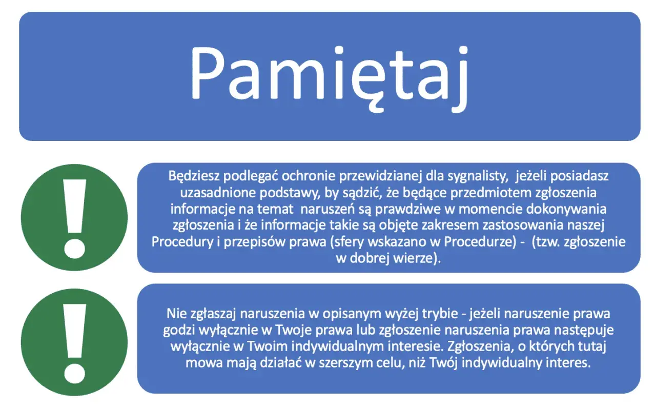 Pamiętaj o zasadach ochrony sygnalisty w pracy. Zgłaszaj naruszenia w dobrej wierze, dla dobra ogółu.