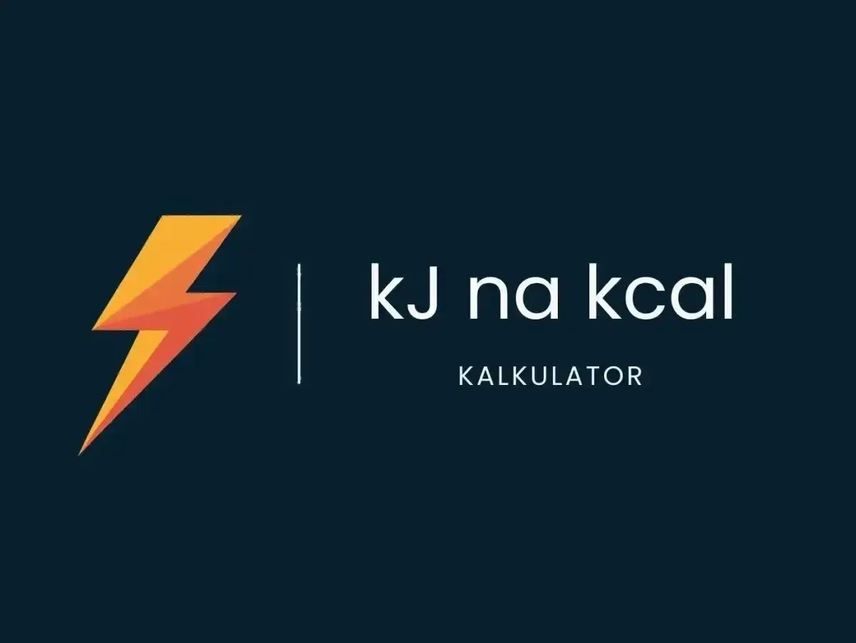 Pomarańczowa błyskawica obok napisu "kj na kcal kalkulator". Szybka konwersja jednostki ciepła.