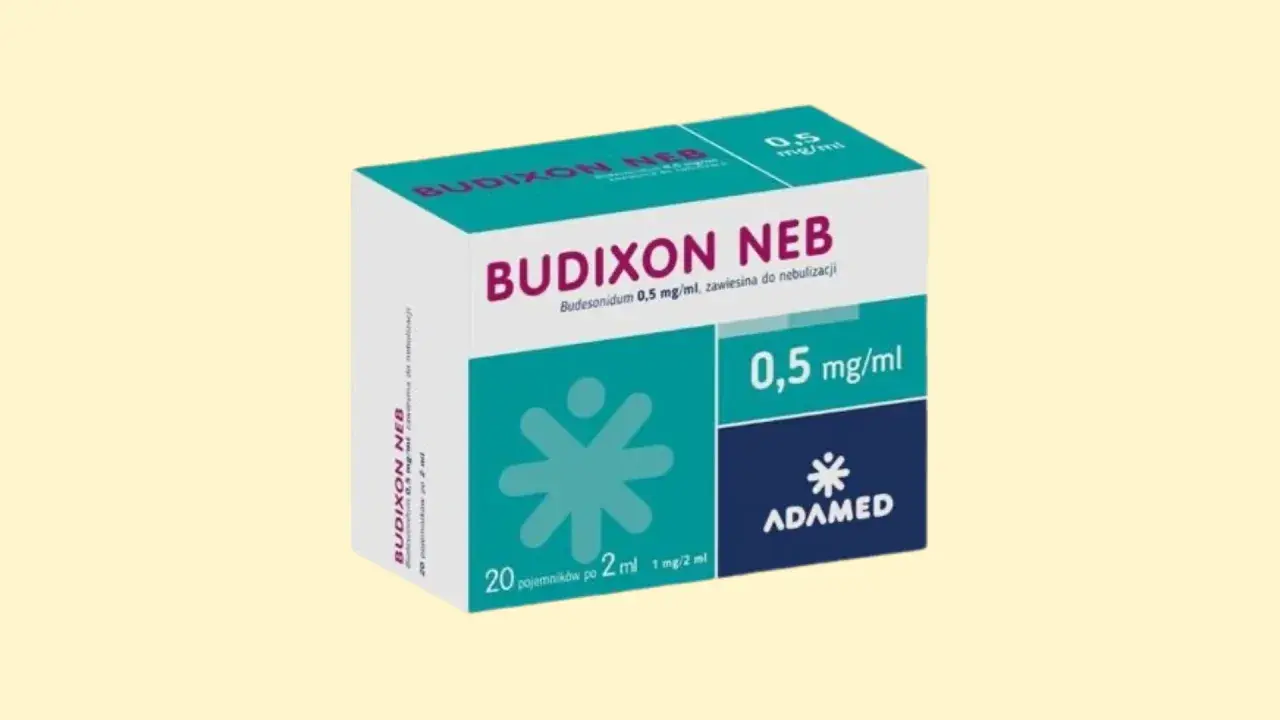Opakowanie leku budezonid lek-am Budixon Neb 0,5 mg/ml, zawiesina do nebulizacji. Zawiera 20 ampułek po 2 ml.