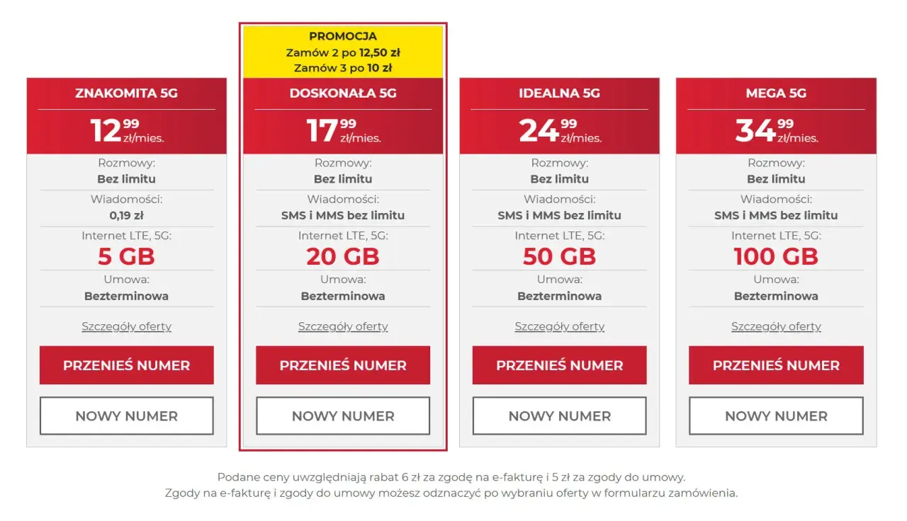 T-Mobile abonament za 25 zł to oferta Idealna 5G z 50 GB internetu. Dostępne też inne pakiety.