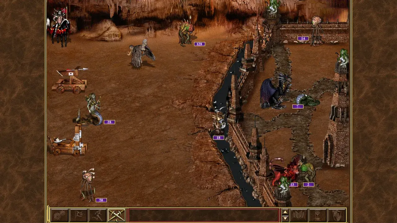 Bitwa w Heroes of Might and Magic. Rycerz na koniu, gorgona, smok i inne potwory w strategicznej grze.