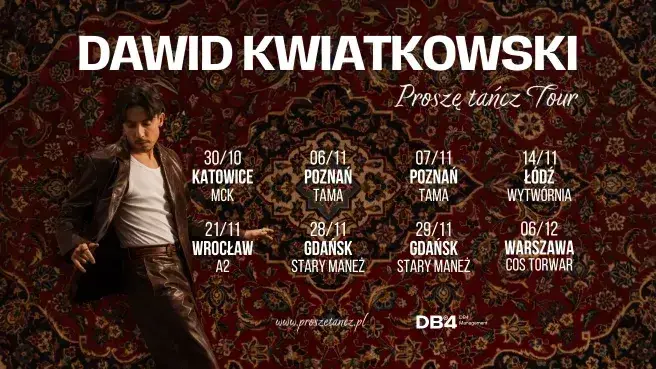 Ceny biletów Dawida Kwiatkowskiego 2026: Ile kosztuje Meet & Greet?