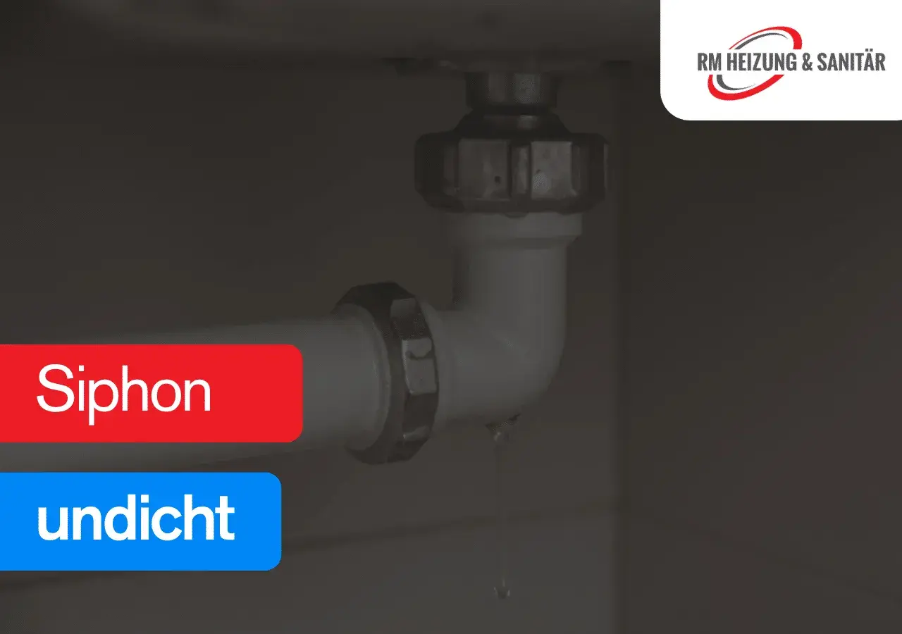 Tropfen unter dem Siphon. Ein undichter Siphon verursacht Wasserschäden.