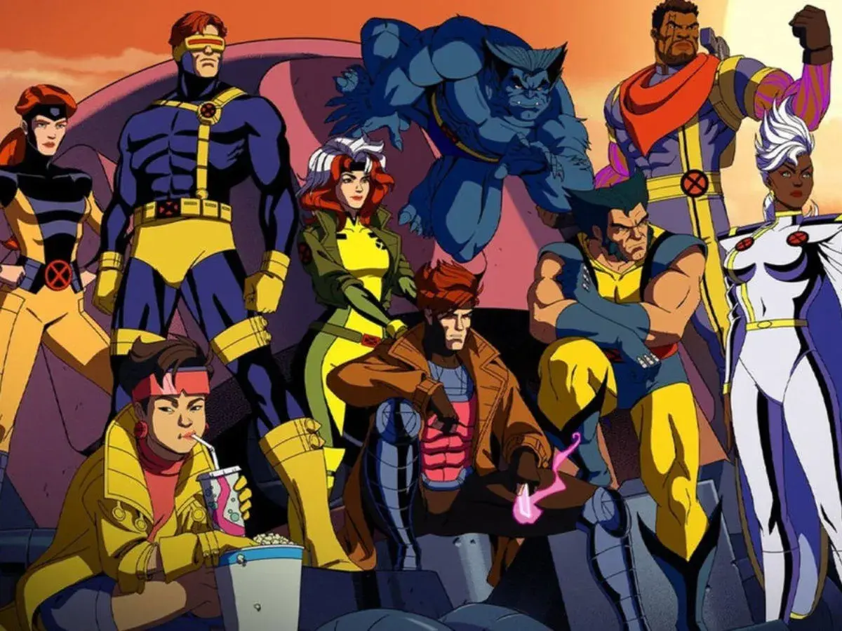 Drużyna X-Men z serialu X-Men '97 gotowa do akcji. Wszyscy w swoich ikonicznych strojach.