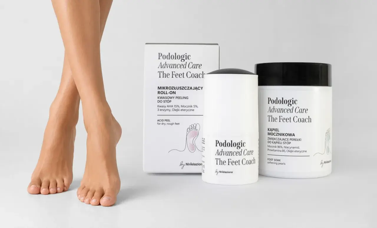 Zadbaj o swoje stopy z pedibaehr. Zestaw kosmetyków do pielęgnacji stóp: peeling roll-on i kąpiel zmiękczająca.