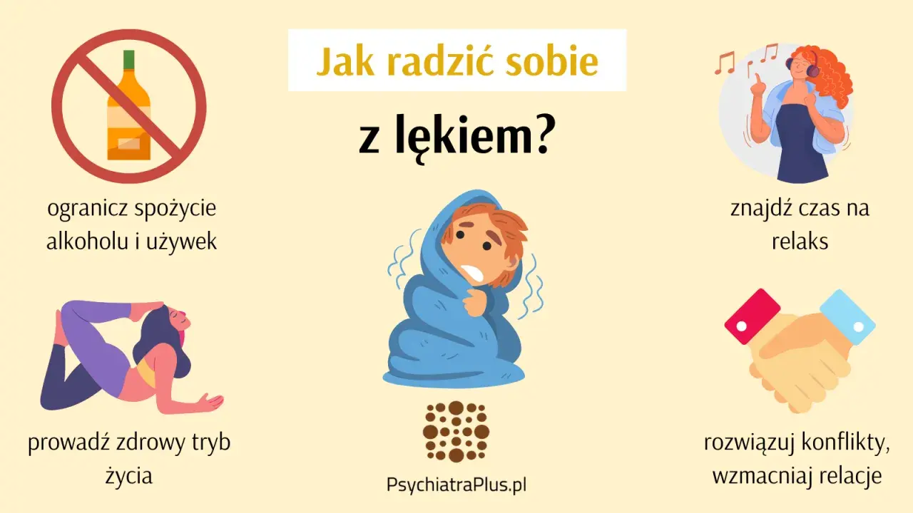 Jak radzić sobie z lękiem? Ogranicz alkohol, prowadź zdrowy tryb życia, znajdź czas na relaks i rozwiązuj konflikty.