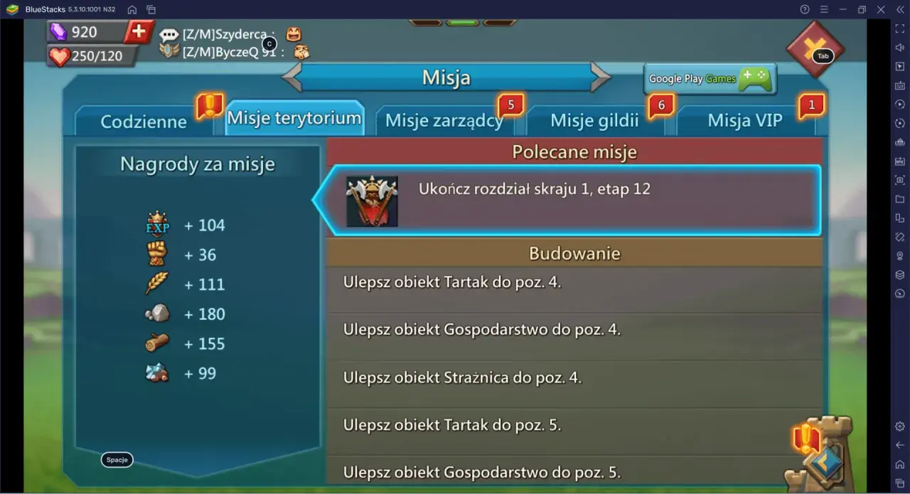 Lords Mobile poradnik: nagrody za misje, polecane zadania budowlane i ukończenie rozdziału skraju.